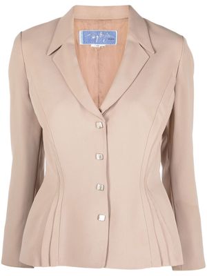 Thierry Mugler Pre-Owned notched lapels buttoned blazer - Neutrals