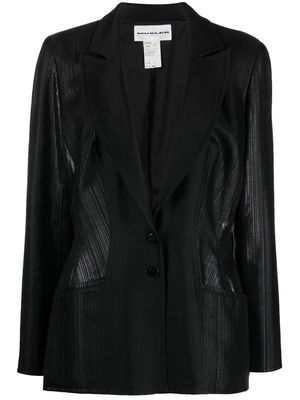 Thierry Mugler Pre-Owned notched lapels panelled blazer - Black