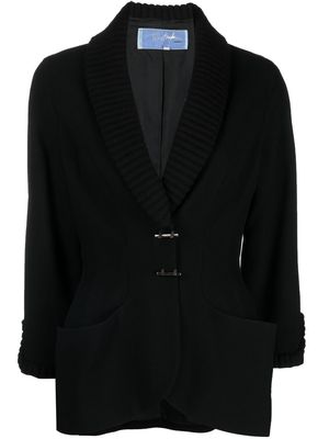 Thierry Mugler Pre-Owned ribbed edges jacket - Black