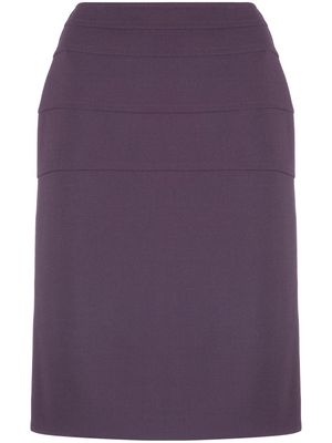 Thierry Mugler Pre-Owned straight-cut layered skirt - Purple