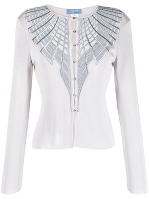 Thierry Mugler Pre-Owned Wings motif buttoned knitted top - Grey