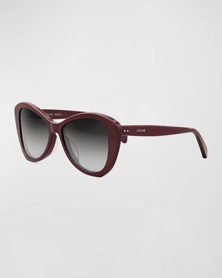 Thin Logo Acetate Butterfly Sunglasses