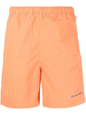 This Is Never That embroidered-logo detail shorts - Orange