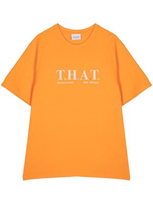 This Is Never That logo print cotton shirt - Orange