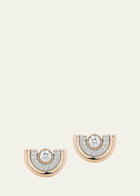 Thoby 18K Rose Gold Diamond Tubular Stud Earrings