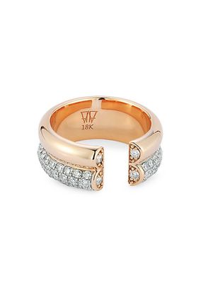 Thoby Thoby Two-Tone 18K Gold & 1.28 TCW Diamond Tubular Ring