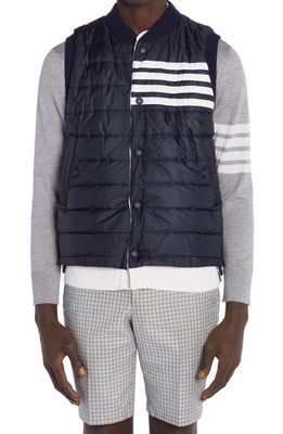 Thom Browne 4-Bar Cashmere & Nylon Reversible Vest in Navy