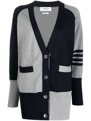 Thom Browne 4-Bar colour-block cardigan - Grey