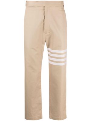 Thom Browne 4-Bar cotton straight-leg trousers - Neutrals