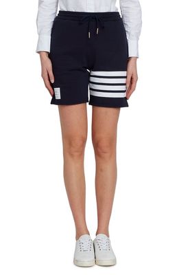 Thom Browne 4-Bar Cotton Sweats Shorts in Navy