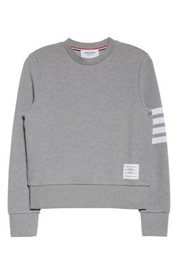Thom Browne 4-Bar Crewneck Sweatshirt in Light Grey