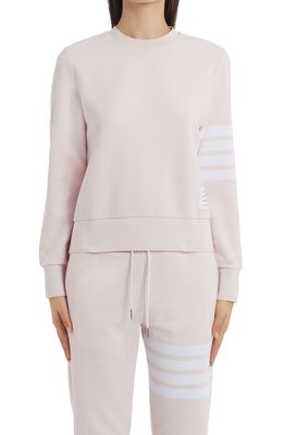 Thom Browne 4-Bar Crewneck Sweatshirt in Light Pink