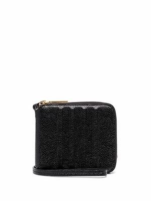 Thom Browne 4-Bar debossed compact wallet - Black