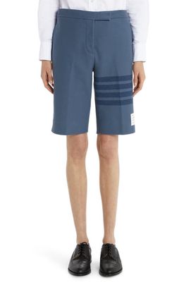 Thom Browne 4-Bar Double Face Shorts in Blue
