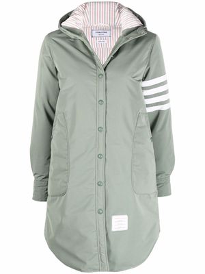 Thom Browne 4-Bar hooded coat - Green