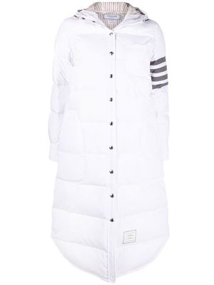 Thom Browne 4-Bar hooded padded coat - White
