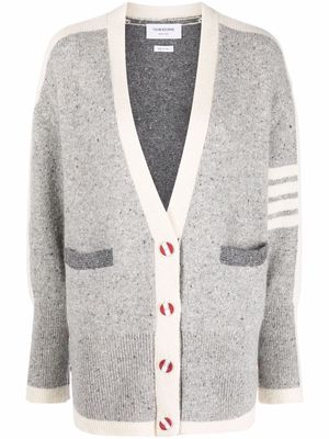 Thom Browne 4-Bar intarsia knit V-neck cardigan - Grey