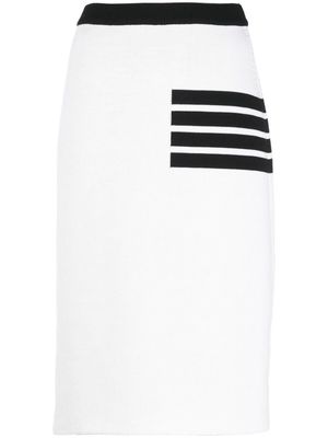 Thom Browne 4-Bar knitted midi skirt - White