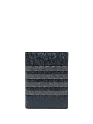 Thom Browne 4-Bar leather passport holder - Blue