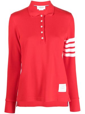 Thom Browne 4-Bar long-sleeved polo shirt - Red