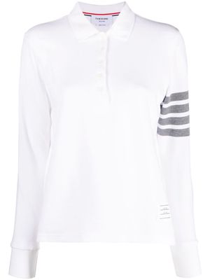 Thom Browne 4-Bar long-sleeved polo shirt - White