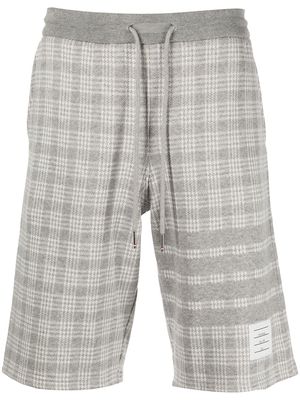 Thom Browne 4-Bar micro check track shorts - Grey