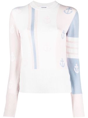 Thom Browne 4-Bar panelled cashmere jumper - Pink