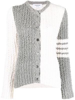 Thom Browne 4-Bar pointelle panelled cardigan - Grey