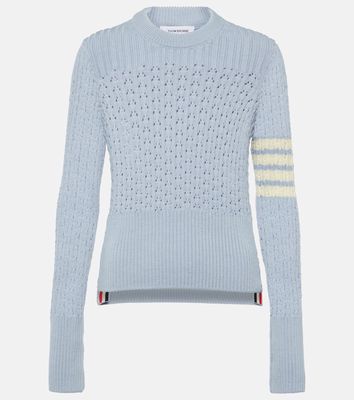 Thom Browne 4-Bar pointelle wool sweater