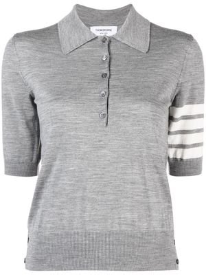 Thom Browne 4-Bar short-sleeve polo shirt - 055 LIGHT GREY
