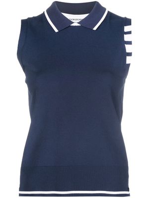 Thom Browne 4-Bar sleeveless polo shirt - Blue