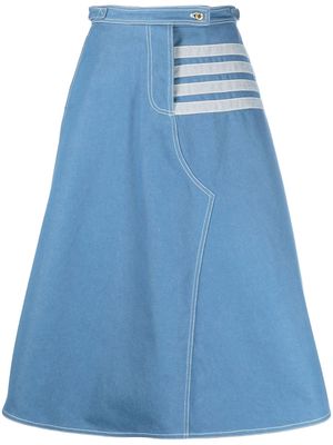 Thom Browne 4-Bar stripe A-line skirt - Blue