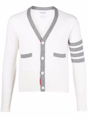 Thom Browne 4-Bar stripe cashmere cardigan - White