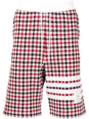 Thom Browne 4-Bar stripe checked shorts - Red
