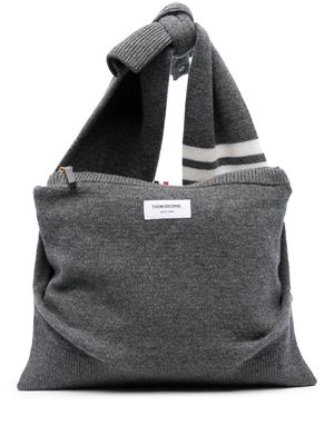 Thom Browne 4-Bar Stripe crossbody bag - Grey