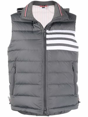 Thom Browne 4-Bar Stripe down-filled padded vest - Grey