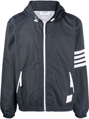 Thom Browne 4-Bar stripe hooded jacket - Blue