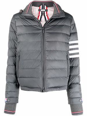 Thom Browne 4-Bar Stripe-intarsia funnel-neck ski jacket - Grey