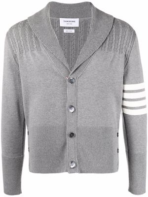 Thom Browne 4-Bar stripe knit cardigan - Grey