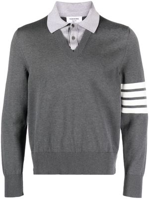 Thom Browne 4-Bar stripe layered jumper - Grey