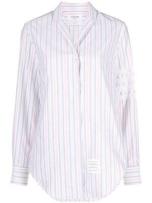 Thom Browne 4-bar stripe long-sleeved shirt - White