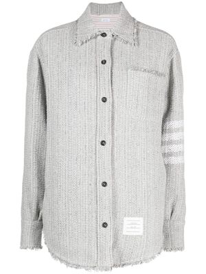 Thom Browne 4-bar stripe oversized shirt jacket - Grey