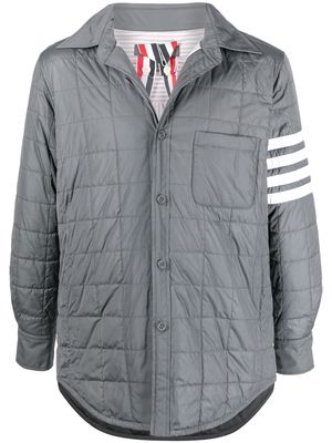 Thom Browne 4-Bar stripe padded shirt jacket - Grey
