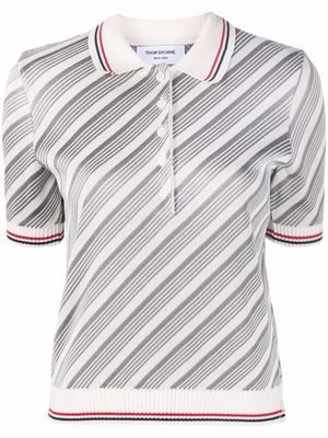 Thom Browne 4-Bar stripe polo shirt - Grey