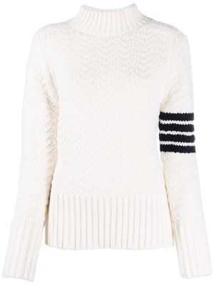 Thom Browne 4-Bar stripe pullover jumper - White