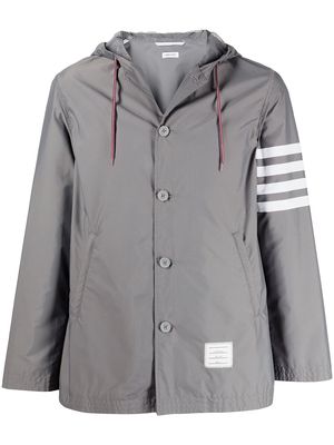 Thom Browne 4-Bar stripe raincoat - Grey