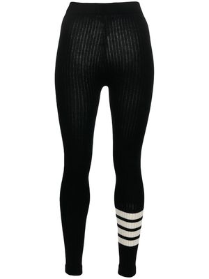 Thom Browne 4-Bar stripe ribbed-knit tights - Black