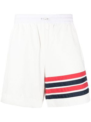 Thom Browne 4-Bar stripe ripstop shorts - White