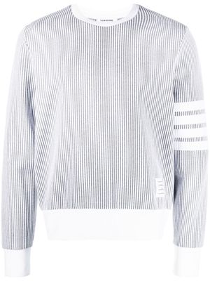 Thom Browne 4-Bar stripe seersucker sweatshirt - Grey