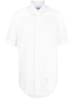 Thom Browne 4-Bar stripe short-sleeved shirt - White